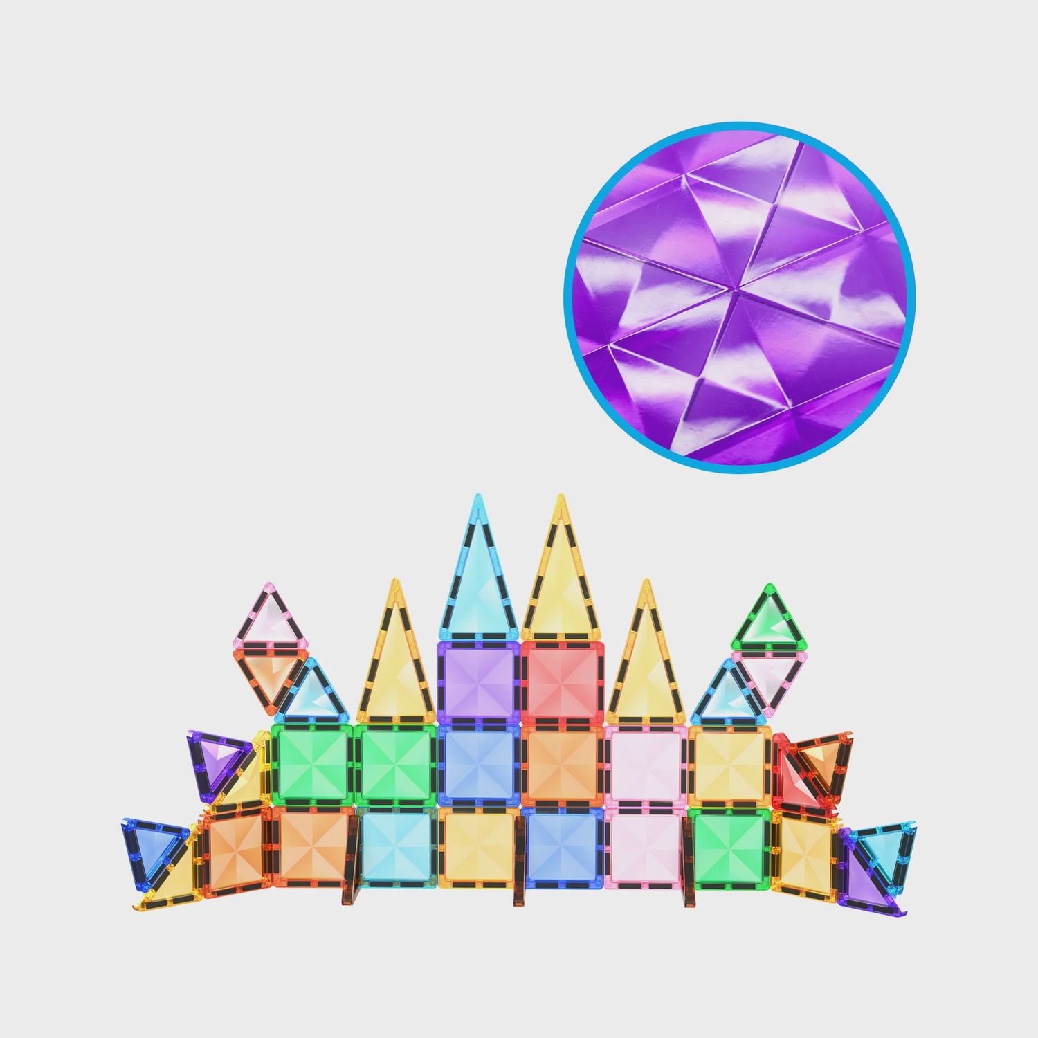 PicassoTiles Mini Diamond Travel Size 40pc Building Block Tile Set