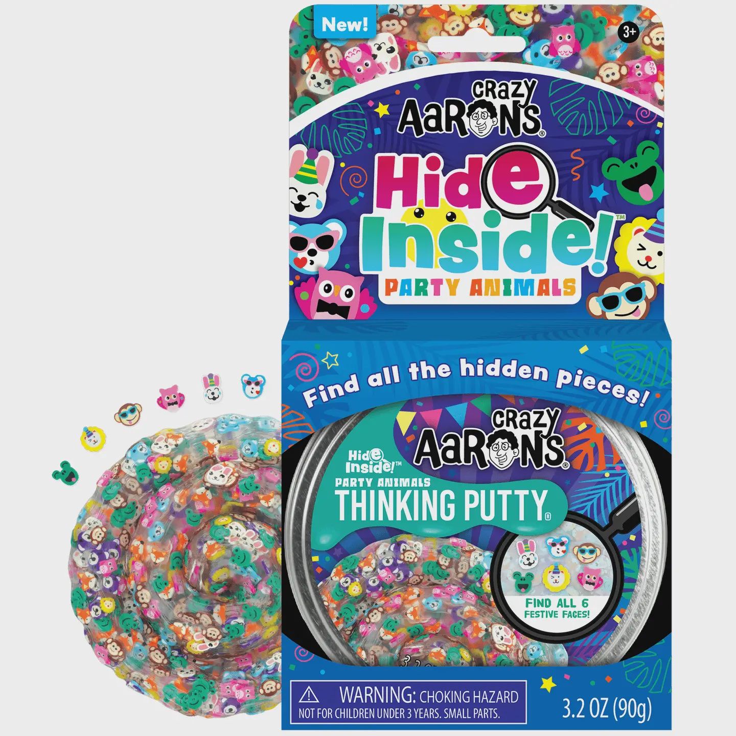 Party Animals - Full Size 4&quot; Thinking Putty Tin