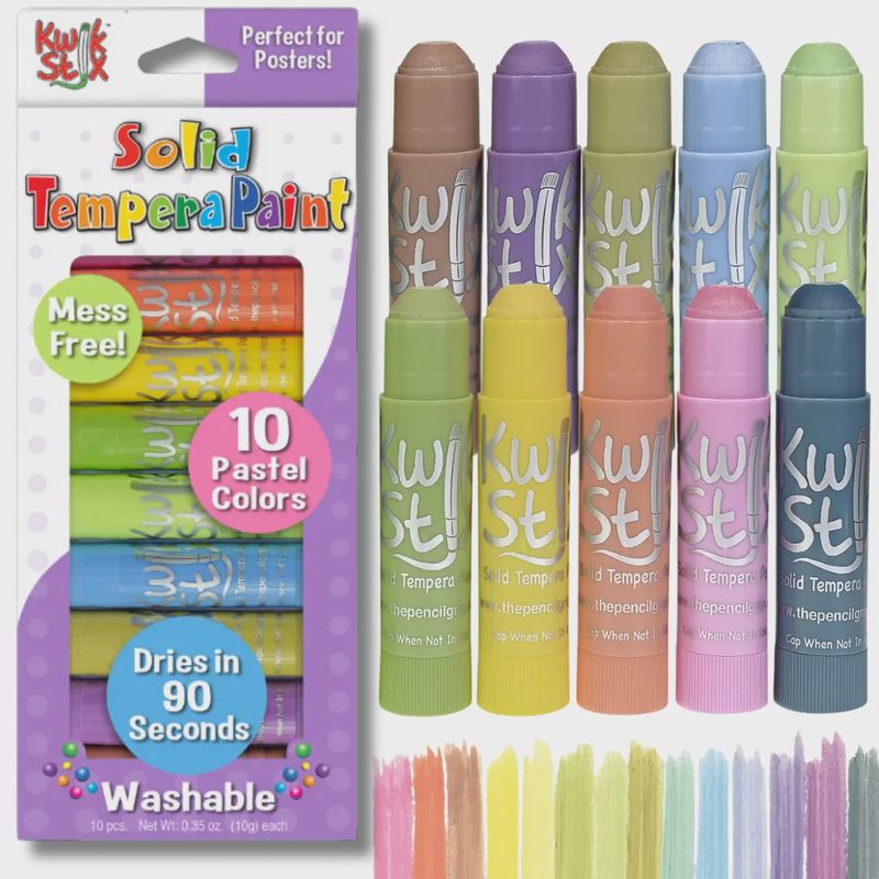 Kwikstix Tempera Paint- Pastel 10 Colors