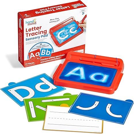 hand2mind Letter Tracing Sensory Pad, Reusable Handwriting Practice for Kids 3-5,