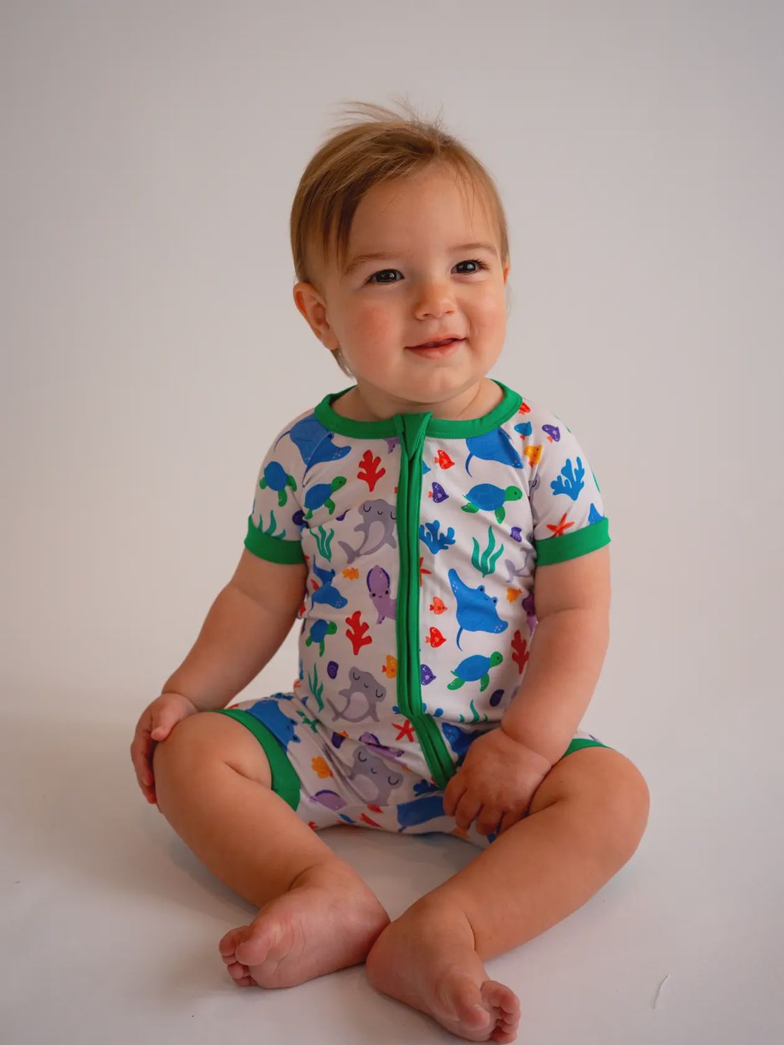 Ocean Animals Shortie Bamboo Pajamas
