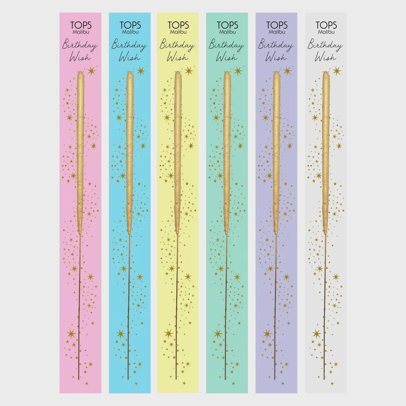 Wish 6.75&quot; Sparkler Card - Birthday - Gold - Assorted Colors