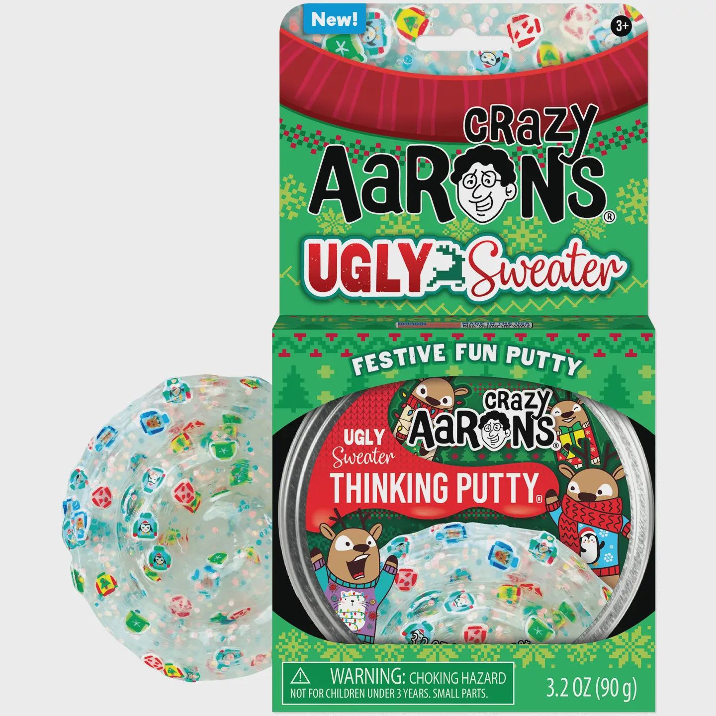 Ugly Sweater - Full Size 4&quot; Thinking Putty Tin