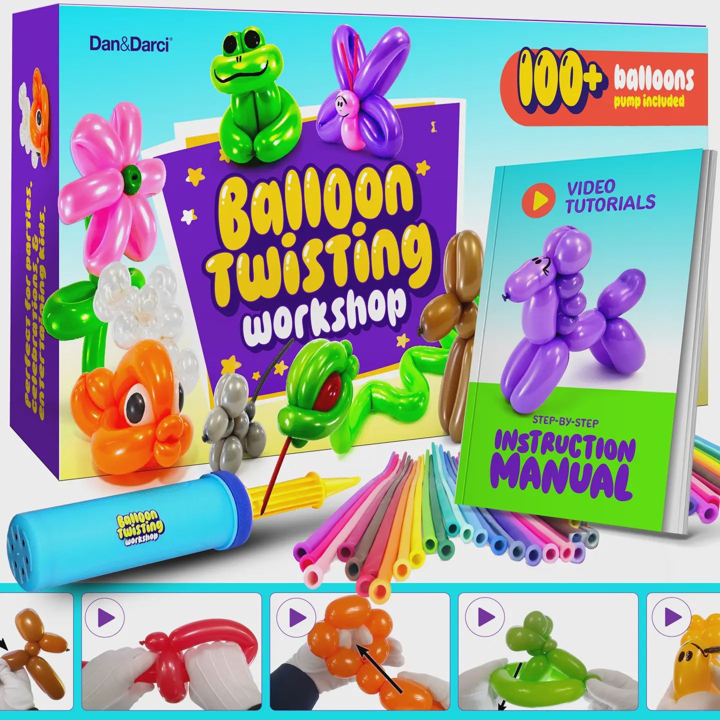 Balloon Animal Twisting Kit For Kids (with Pump), Gift