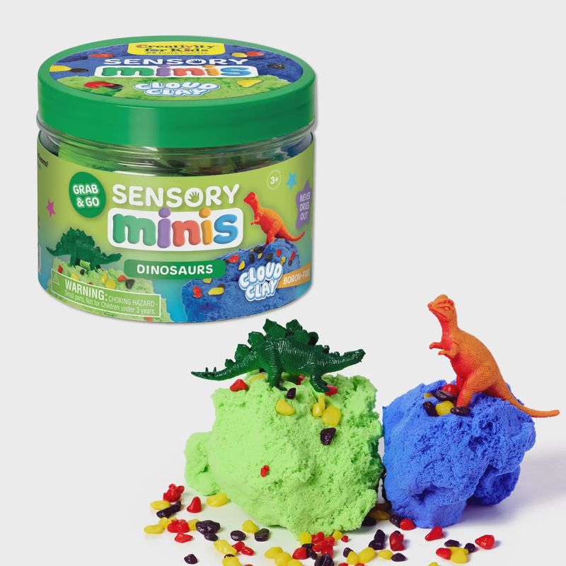 Sensory Mini Play Kit Jar with Cloud Clay: Dinosaur Theme