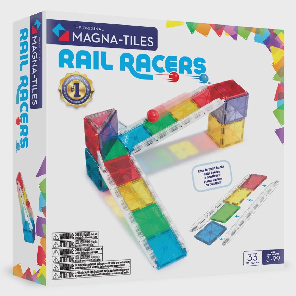 Magna-Tiles Rail Racers 33-Piece Set
