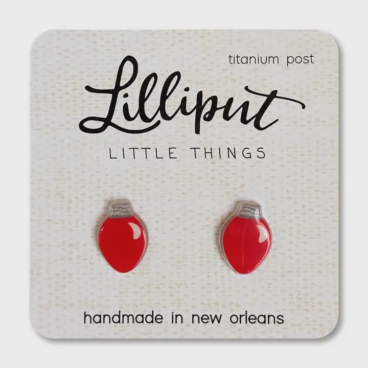 Christmas Bulb Earrings Red