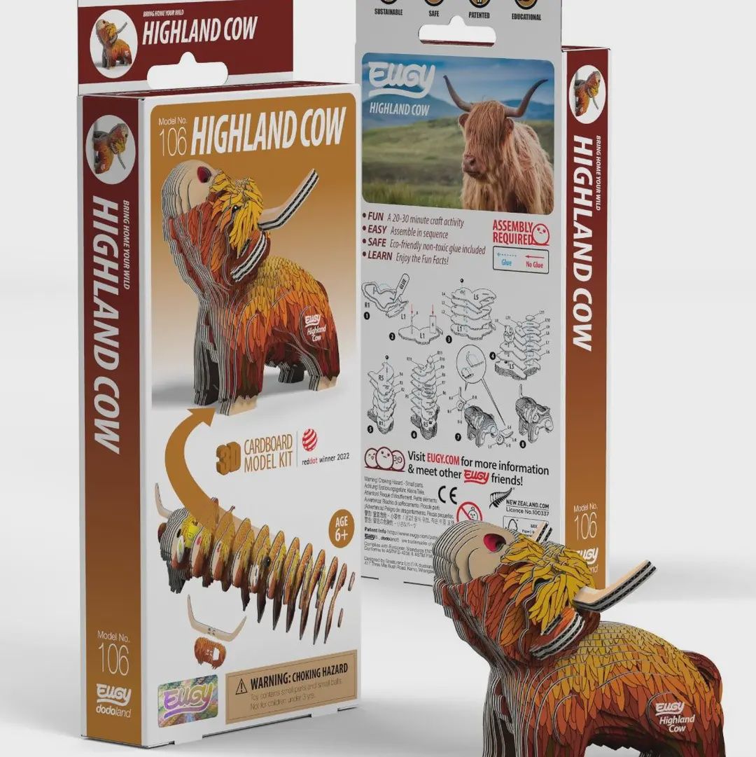 Eugy Highland Cow 3D Puzzle