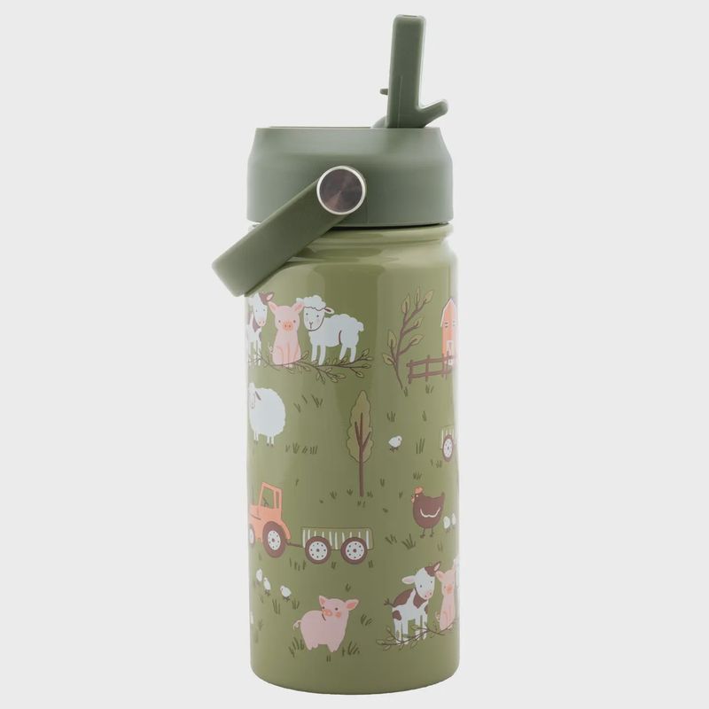 Insulated Stainless Steel Water Bottle with Handle- Farm