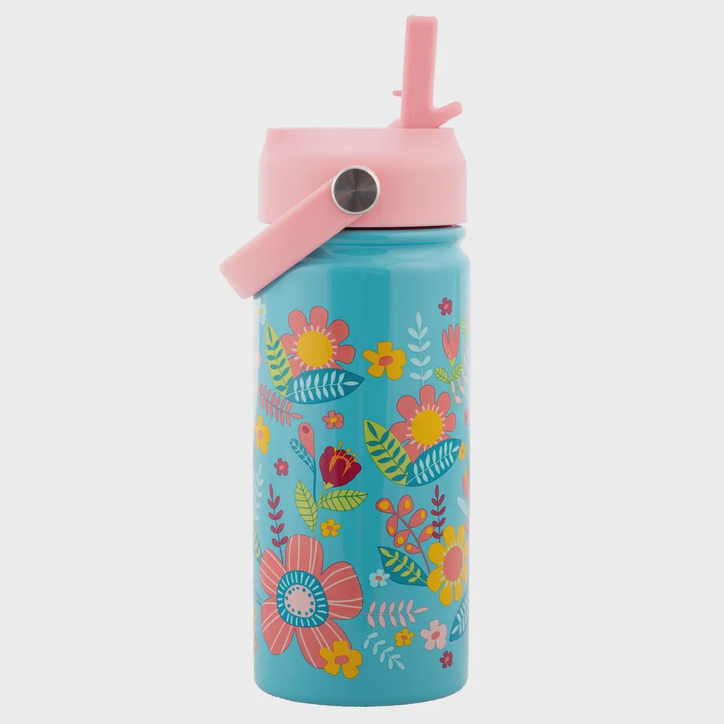 Insulated Stainless Steel Water Bottle with Handle- Turquoise