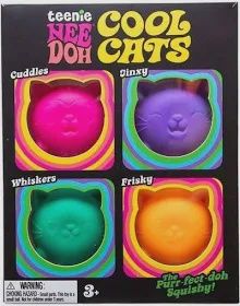 NeeDoh Teenie Cool Cats Stress Ball 4-Pack