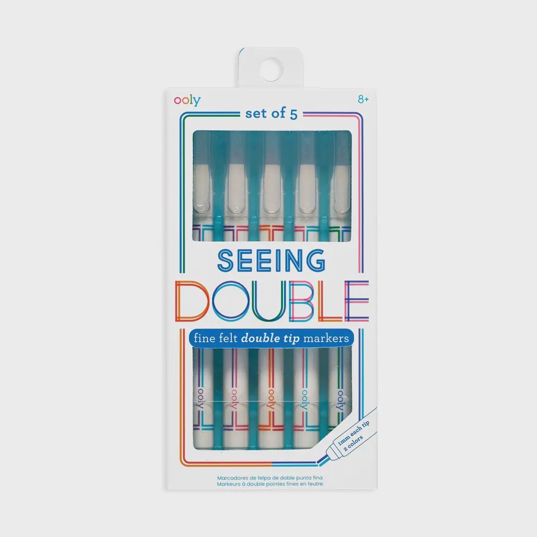 Seeing Double: Fine Felt Double Tip Markers - Set of 5