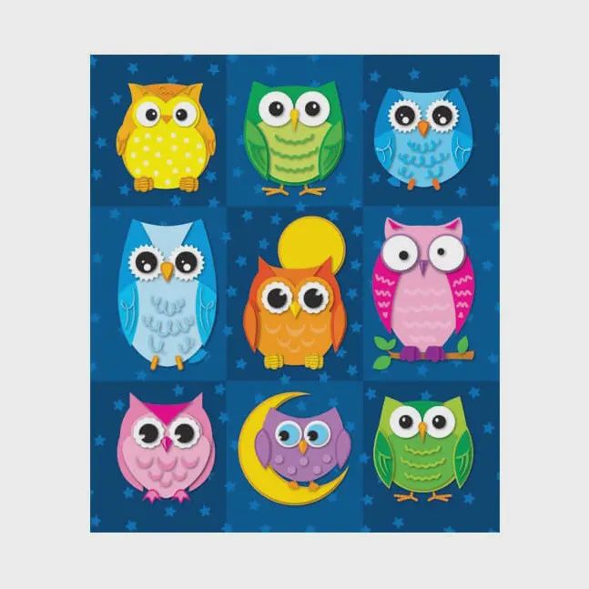 Colorful Owls Prize Pack Stickers