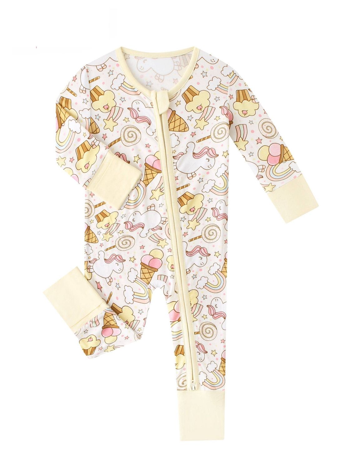 Posh TOT Sweet Treats Bamboo Baby Convertible Zippy Romper 6-12M