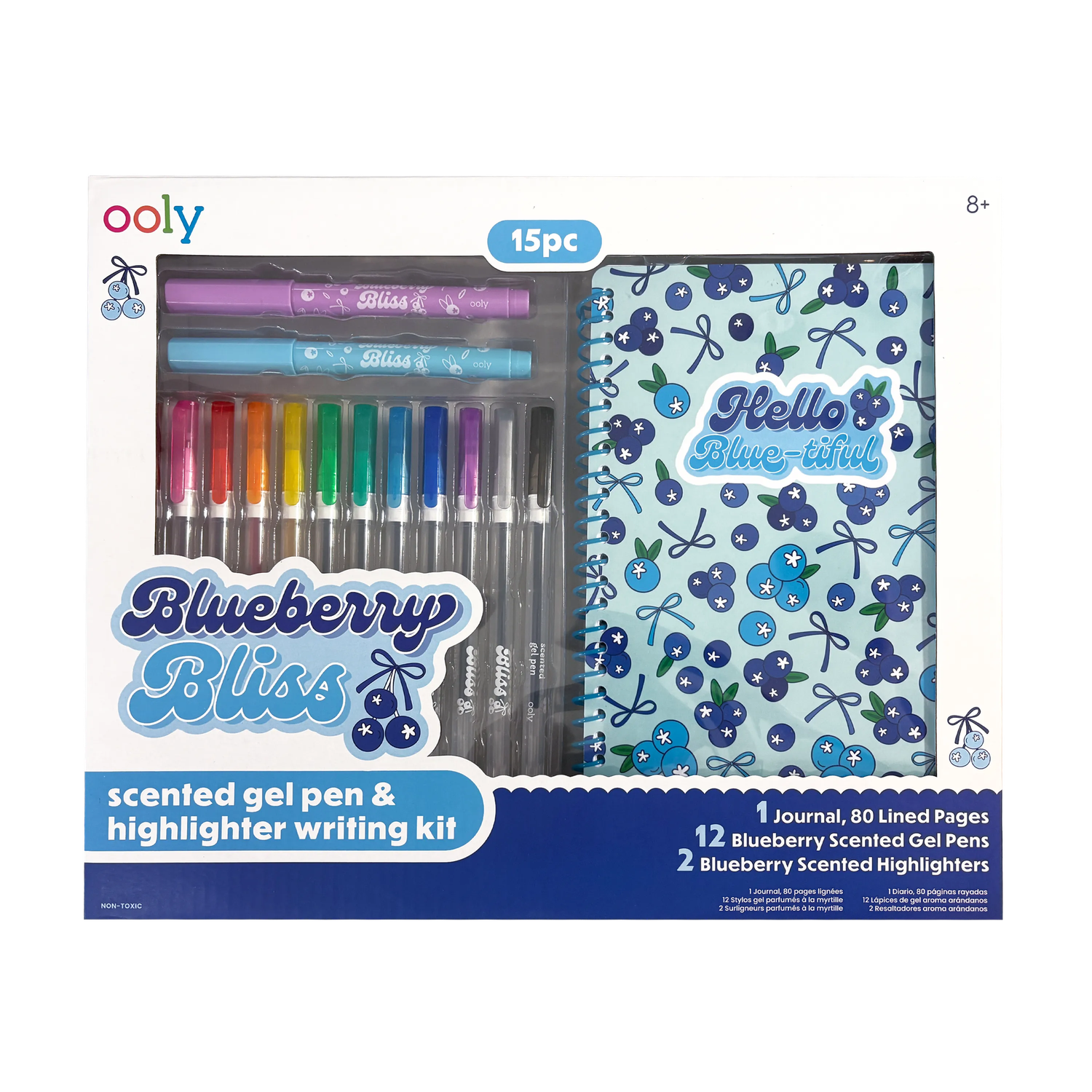 Blueberry Bliss: Scented Gel Pen &amp; Highlighter Writing Kit (