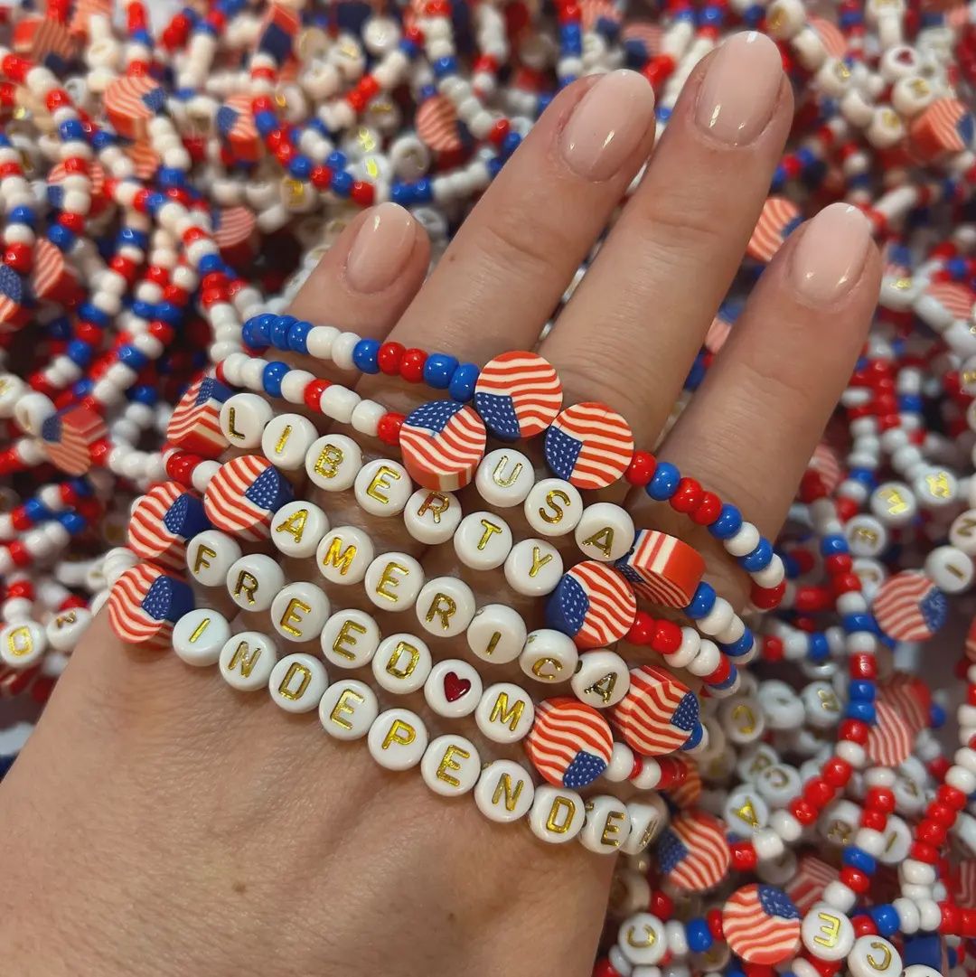 Red, White + Blue Patriotic Mix Stretchy Bracelets