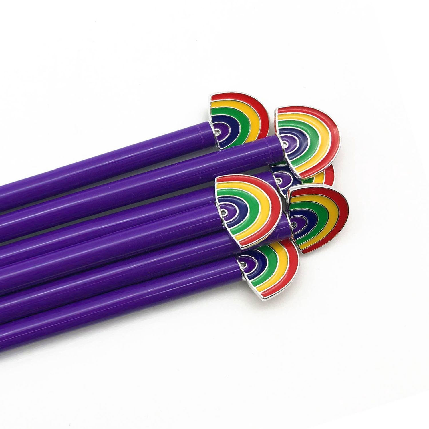 ENAMEL RAINBOW CHARM PEN - PURPLE