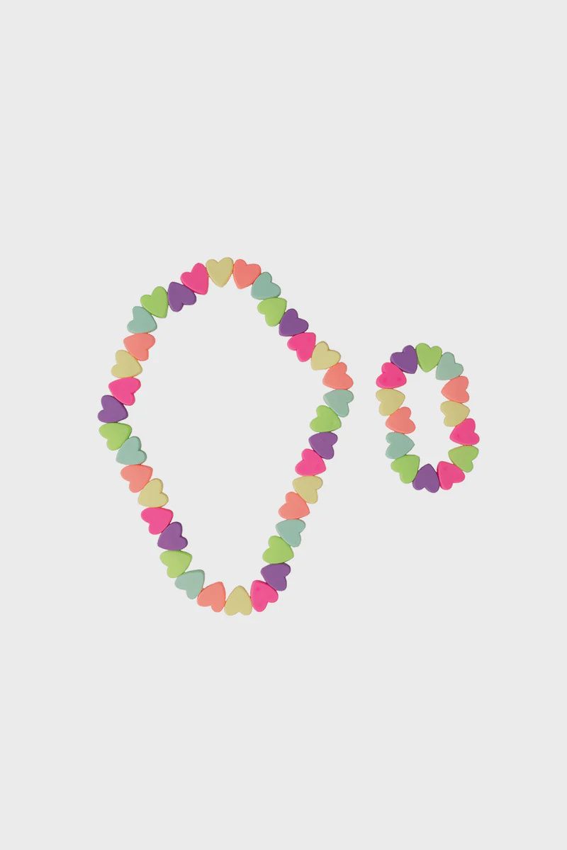 Sweet Tart Heart Necklace &amp; Bracelet Set