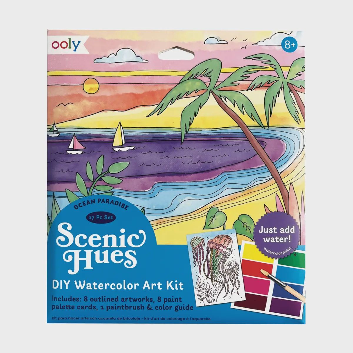 Ooly Scenic Hues D.I.Y. Watercolor Art Kit - Ocean Paradise