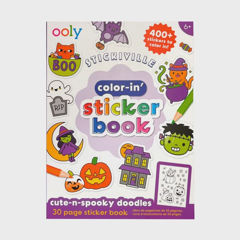Stickiville Color-in' Sticker Book - Cute N Spooky Doodles - 30 Sheets