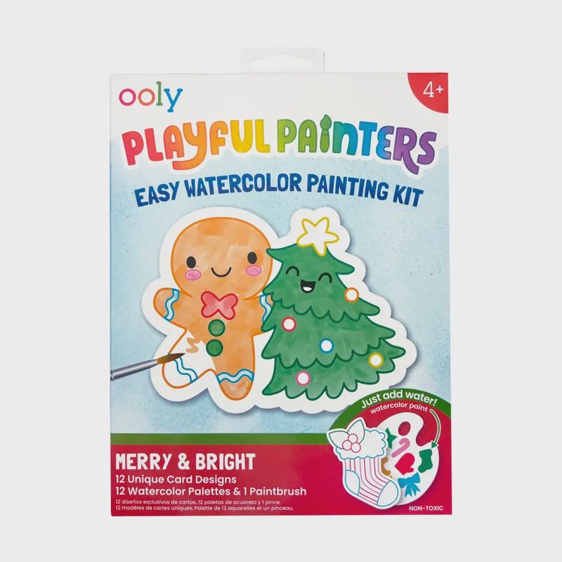Playful Painters Easy Watercolor Painting Kit - Merry &amp; Bright