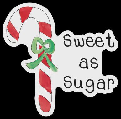Sweet as Sugar Candycane Sticker