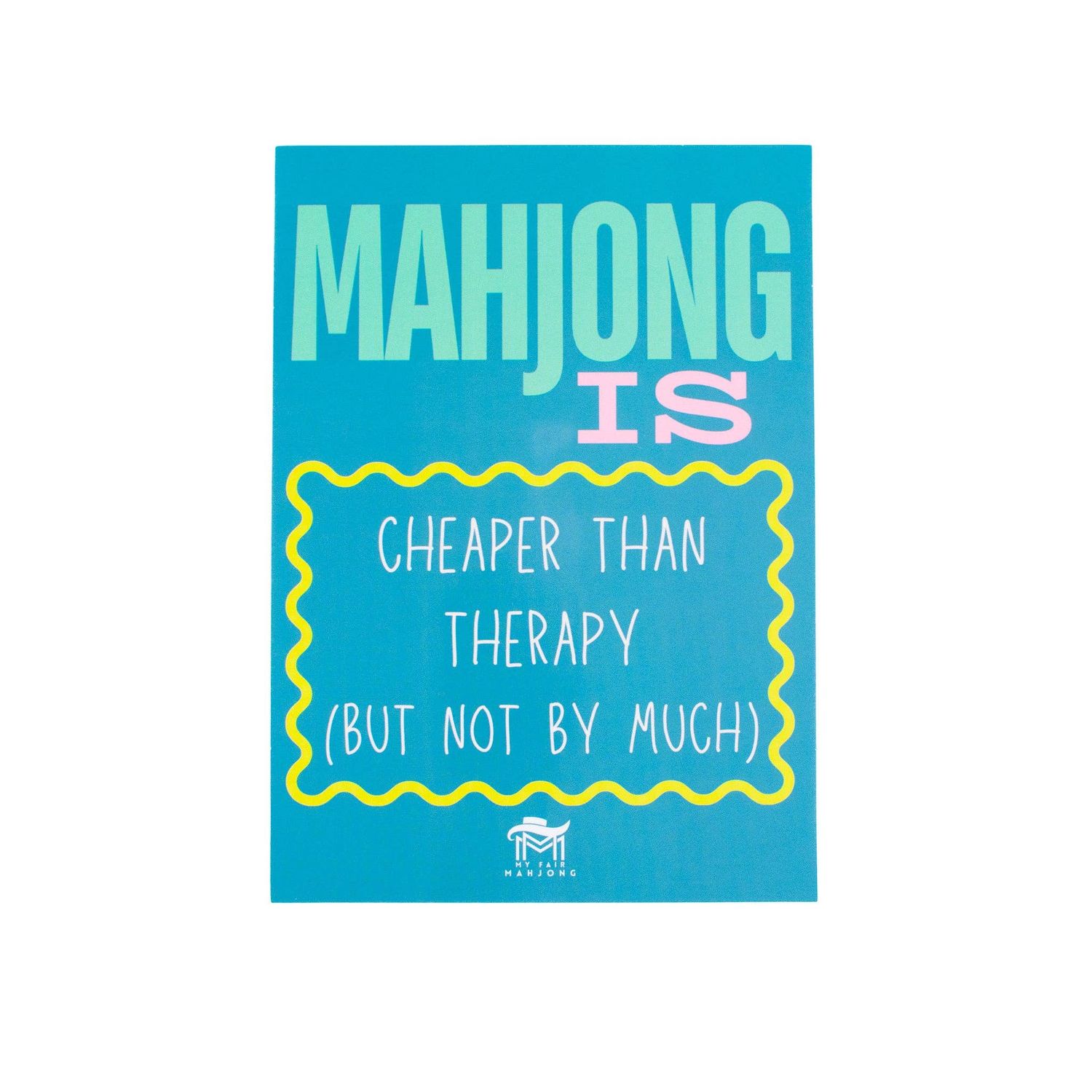 MAHJONG SHUFFLE CARD  |  Mahjong Is Series  |  Sized to Store with League Cards: Pink- Only Time Enjoy Math