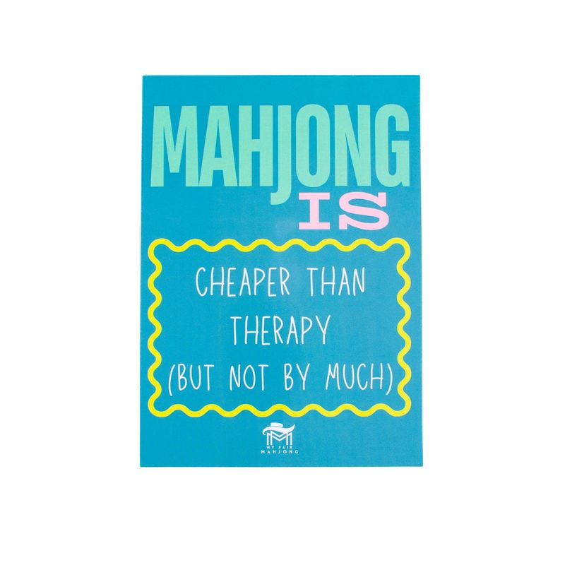 MAHJONG SHUFFLE CARD  |  Mahjong Is Series  |  Sized to Store with League Cards: Pink- Only Time Enjoy Math
