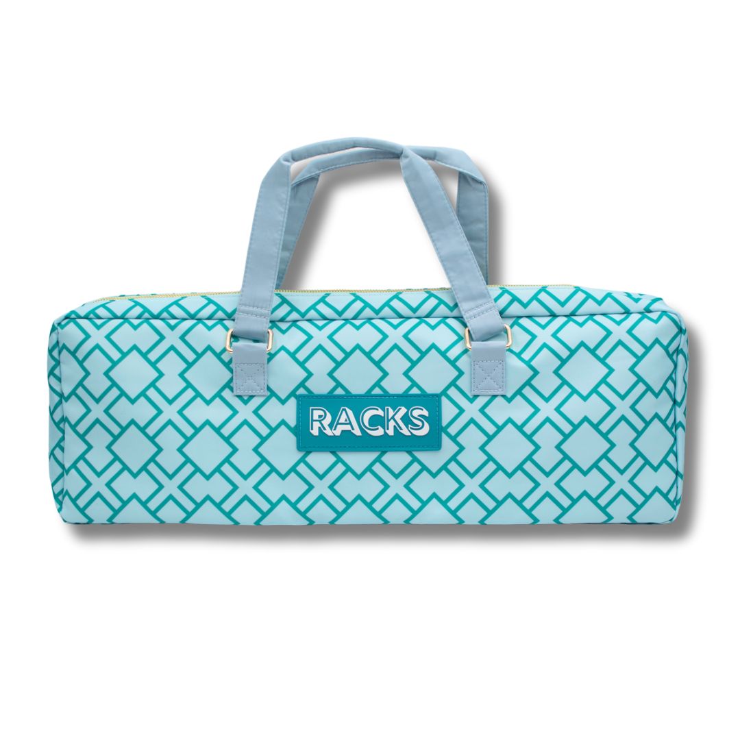 Mahjong Rack Bag  |  Fits 20" Racks + Folded Mat : Geometric- Green Rack Bag