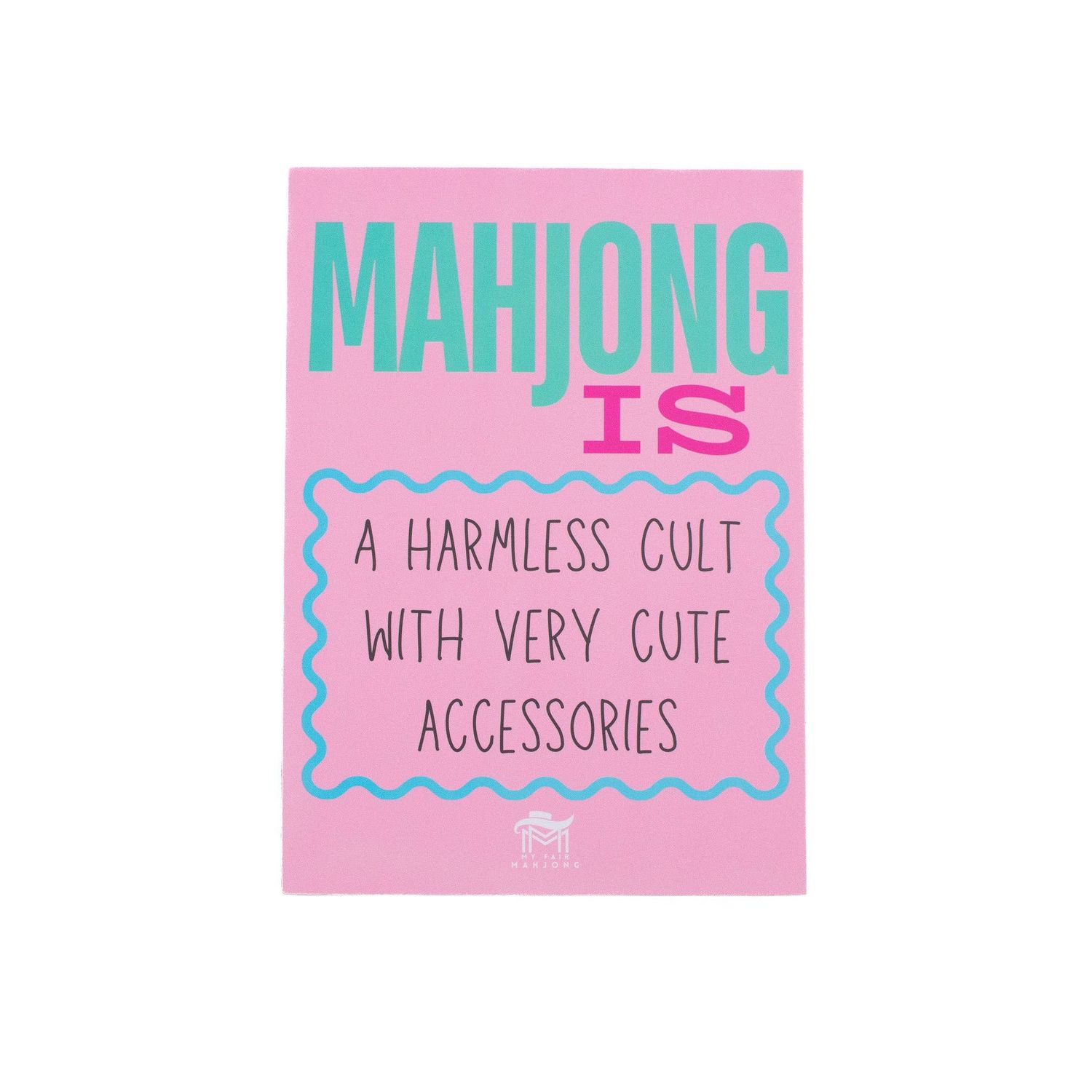 MAHJONG SHUFFLE CARD  |  Mahjong Is Series  |  Sized to Store with League Cards: Pink- Harmless Cult