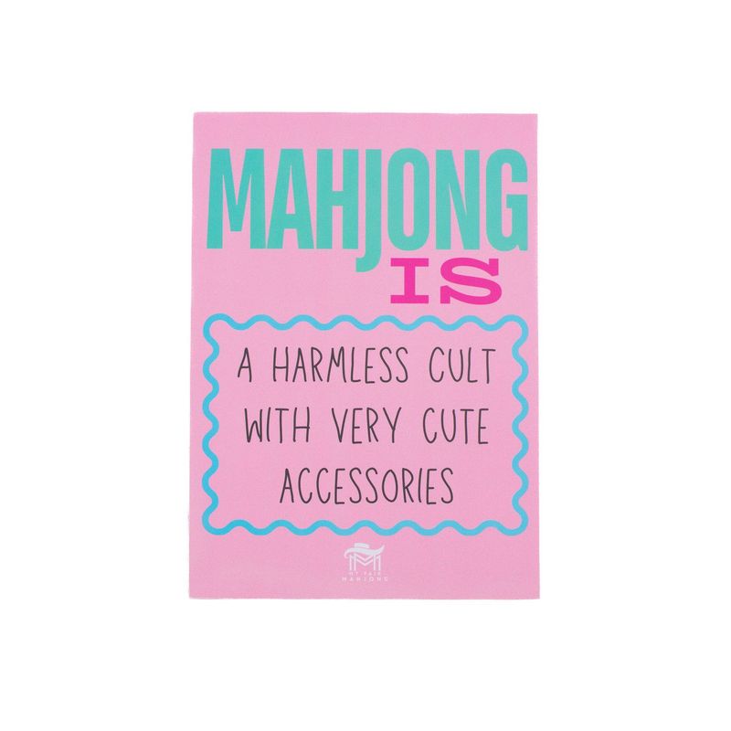 MAHJONG SHUFFLE CARD  |  Mahjong Is Series  |  Sized to Store with League Cards: Pink- Harmless Cult