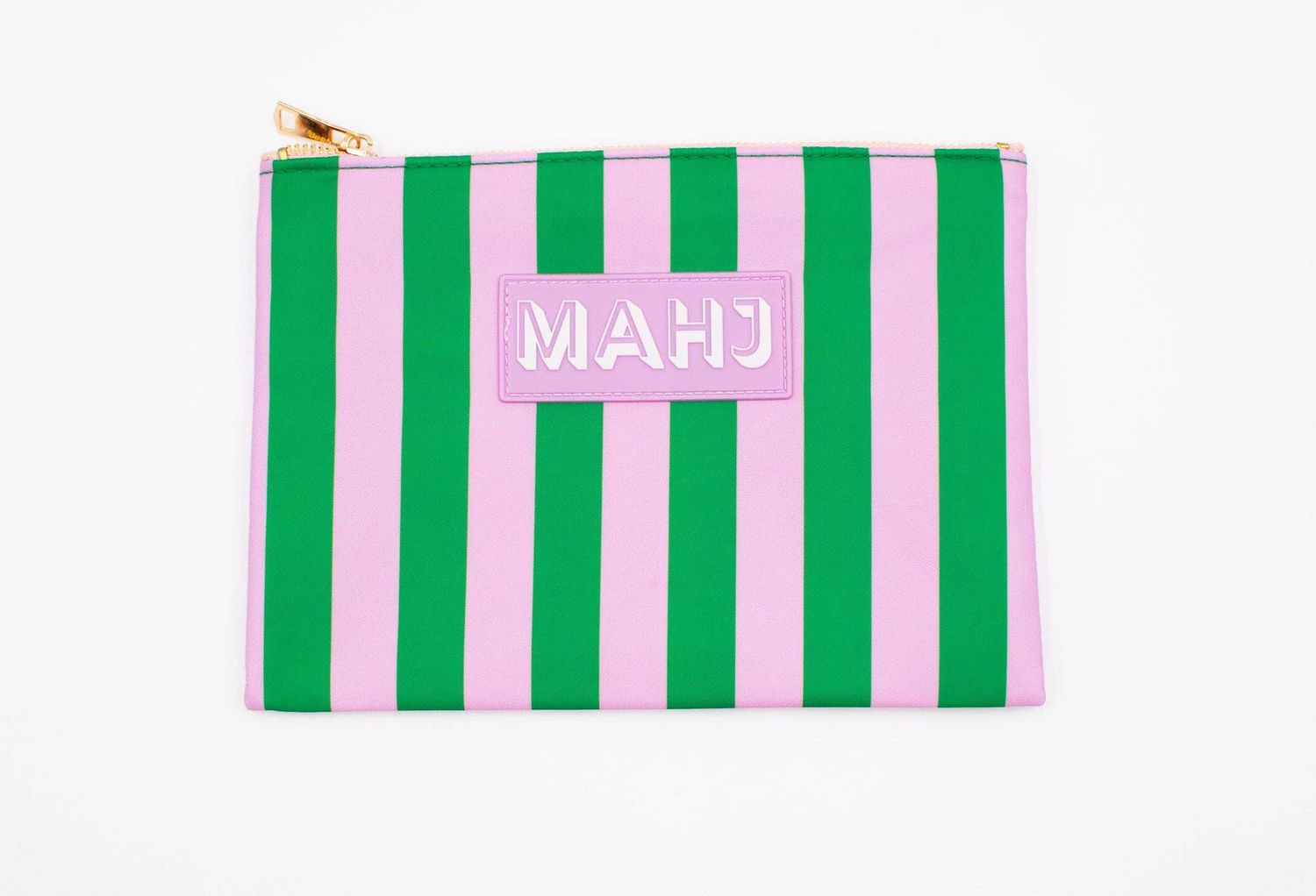 Premium Mahjong Card &amp; Accessory Bag: Stripes- Purple &amp; Green Card &amp; Accessory Bag