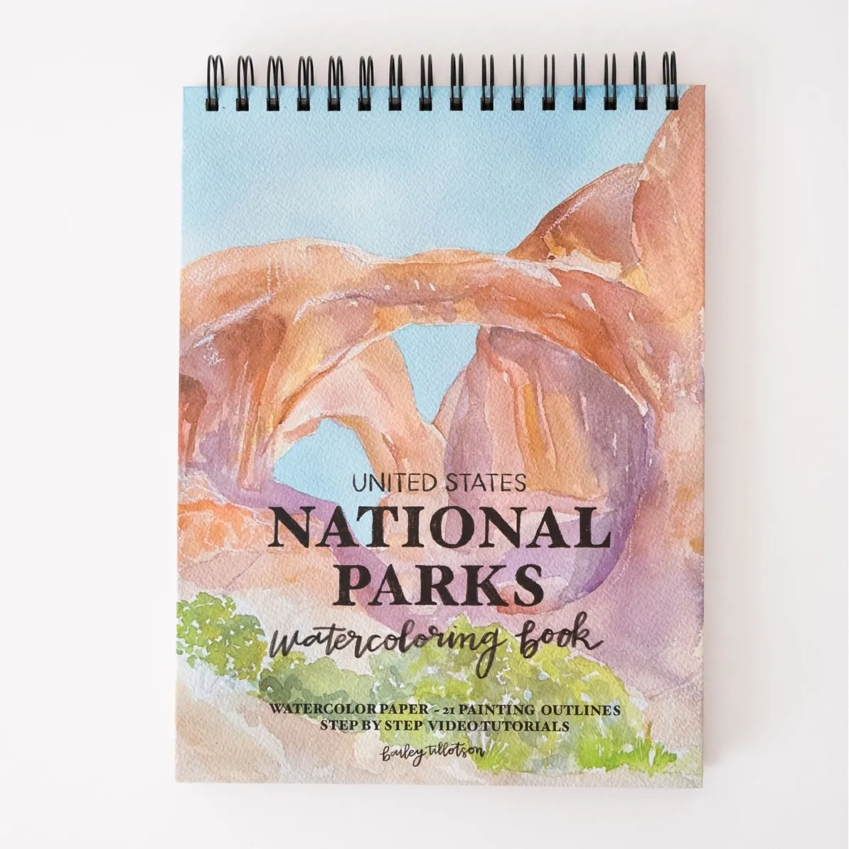 National Parks Watercoloring Book Outlines W/Video Tutorials