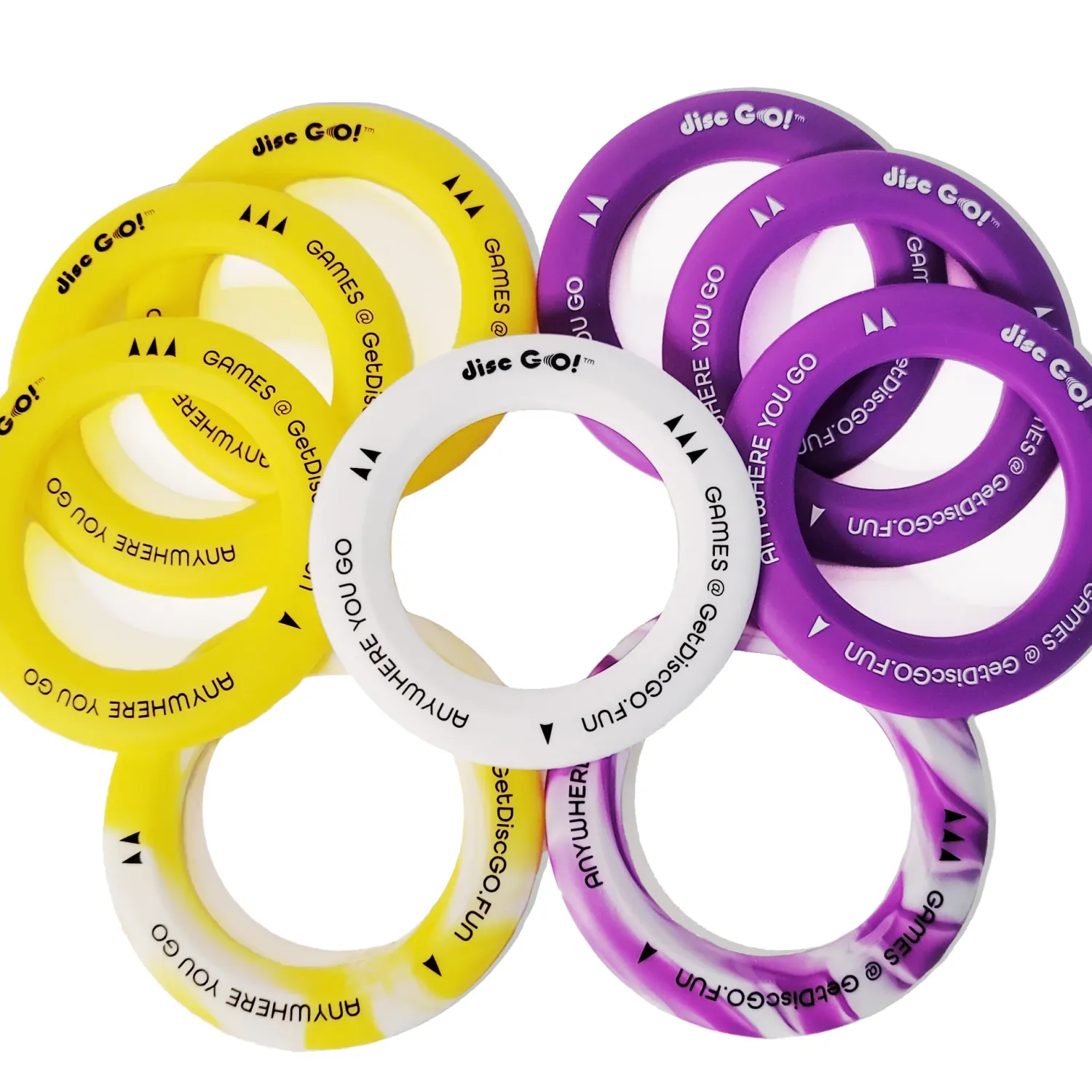 DiscGo Mini Disc Games- Purple and Yellow