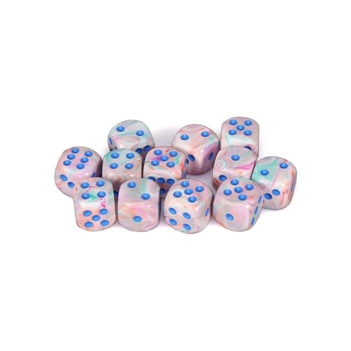 Chessex: 16mm D6 - Festive - Pop Art w/ Blue