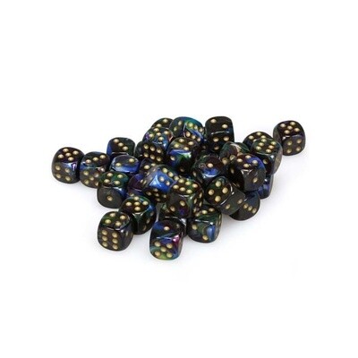 Chessex: 12mm D6 - Lustrous - Shadow w/ Gold