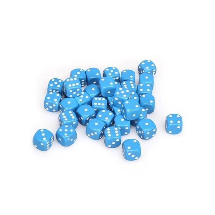 Chessex: 12mm D6 - Opaque - Blue w/ White