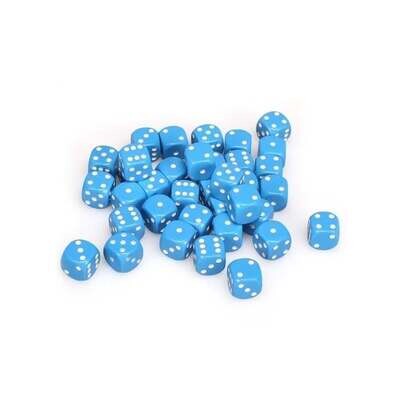 Chessex: 12mm D6 - Opaque - Blue w/ White