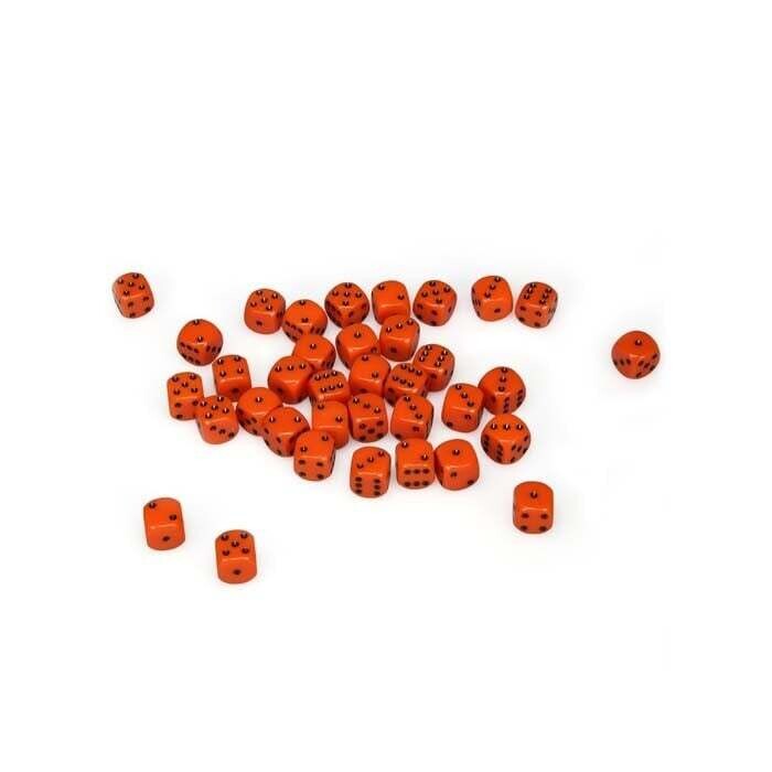 Chessex: 12mm D6 - Opaque - Orange w/ Black