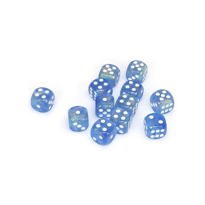 Chessex: 16mm D6 - Borealis - Sky Blue w/ White