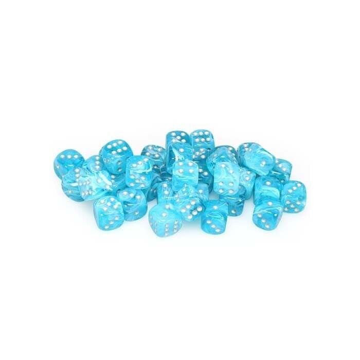 Chessex: 12mm D6 - Cirrus - Aqua w/ Silver