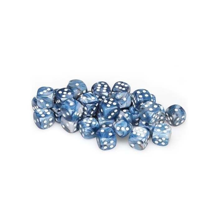 Chessex: 12mm D6 - Lustrous - Slate w/ White