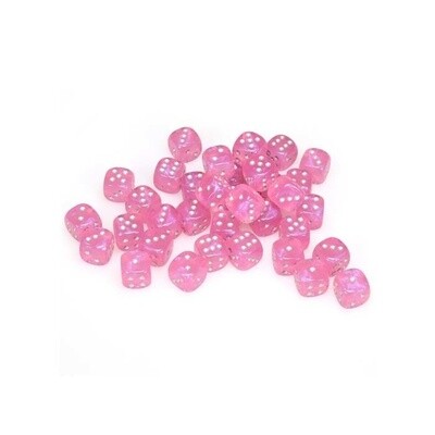 Chessex: 12mm D6 - Borealis - Pink w/ Silver
