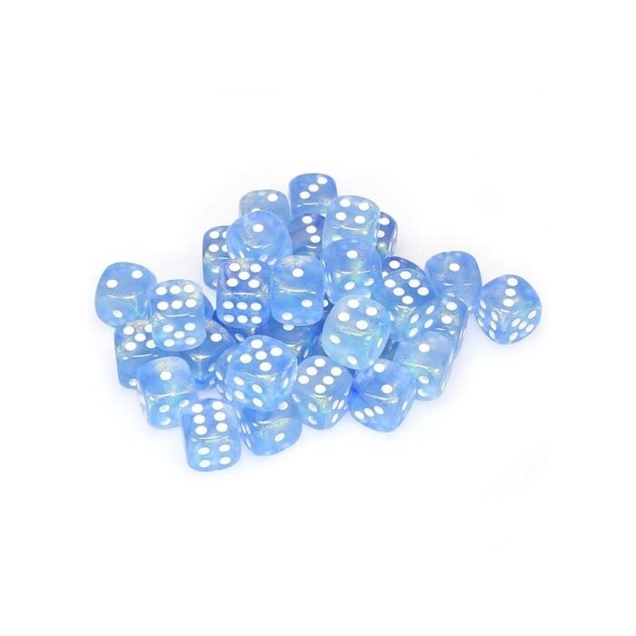 Chessex: 12mm D6 - Borealis - Sky Blue w/ White