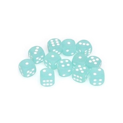 Chessex: 16mm D6 - Frosted - Teal w/ White