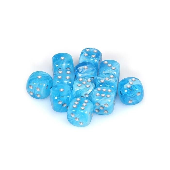 Chessex: 16mm D6 - Luminary - Sky w/ Silver