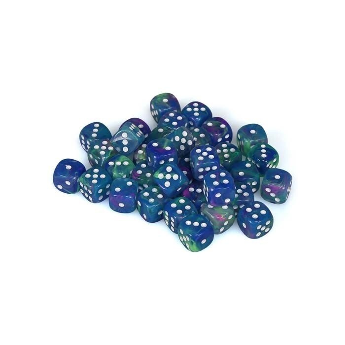 Chessex: 12mm D6 - Festive - Waterlily w/ White