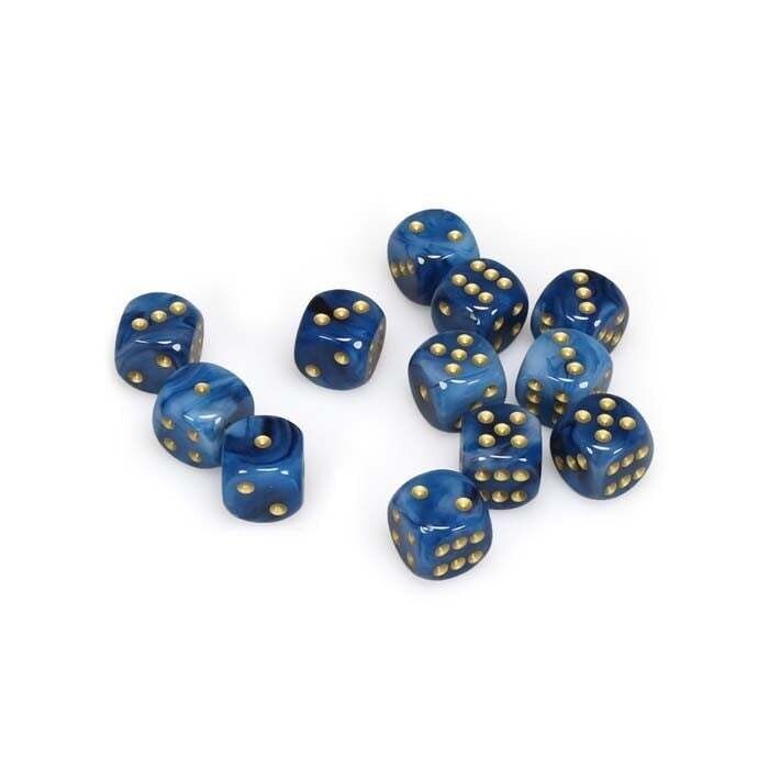 Chessex: 16mm D6 - Phantom - Teal w/ Gold