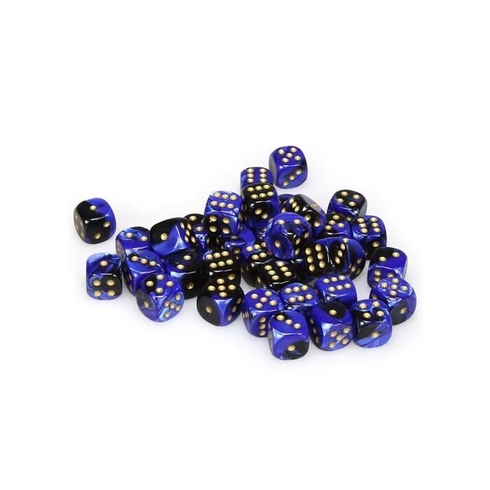 Chessex: 12mm D6 - Gemini - Black-Blue w/ Gold