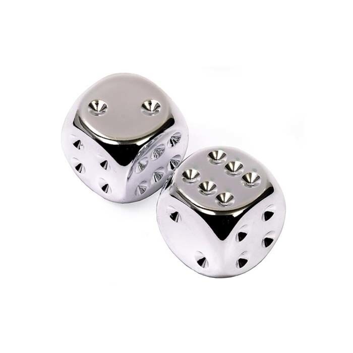 Chessex: Pair D6 - Silver Plated